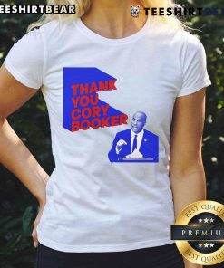 Official Thank You Cory Booker Ladies Tee featuring a stylish design celebrating Cory Booker's campaign support.