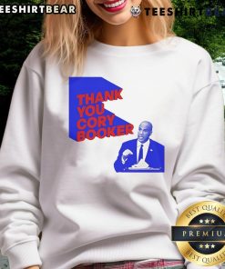 Official Thank You Cory Booker Sweatshirt featuring a bold design and vibrant colors celebrating Cory Bookers contributions.