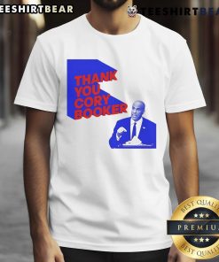 Official Thank You Cory Booker T-Shirt featuring bold graphics and a supportive message for the senator's initiatives.