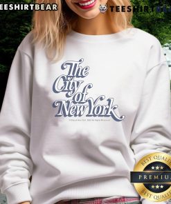 Official The City Of New York Drop Shadow Sweatshirt featuring bold city graphics and cozy design, perfect for urban style.
