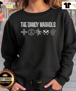 Official The Dandy Warhols Icons Sweatshirt featuring band logo and colorful graphic design, perfect for fans.
