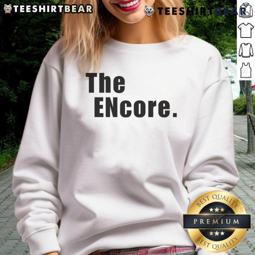 Official The Encore Sweatshirt in navy blue, showcasing stylish design and comfortable fit for casual wear.