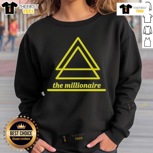 Alt Text: Official The Millionaire Triangle Sweatshirt featuring a stylish design in black with a bold triangle logo.