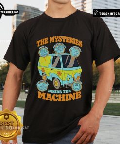 Official The Mysteries Inside The Machine Scooby Doo T-Shirt featuring vibrant graphics of Scooby and the gang on a stylish tee.