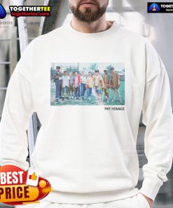 Alt Text: Official The Sandlot Pay Homage Sweatshirt featuring classic baseball graphics and cozy design for fans.
