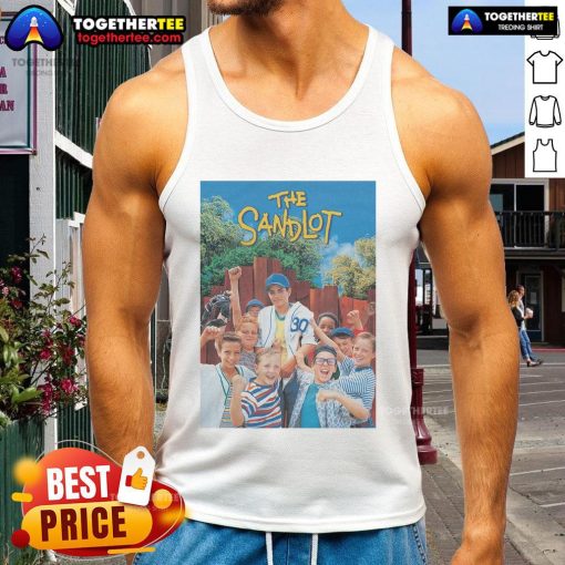 Official The Sandlot poster tank top featuring iconic characters and nostalgic baseball design for fans of the classic film.