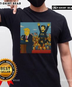 Official The Simpsons Donald Trump and Elon Musk Make America Great Again T-Shirt featuring cartoon characters in a fun design.