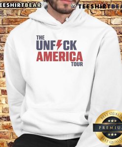 Official The Unfck America Tour Hoodie featuring bold graphics and vibrant colors, perfect for fans of the tour.