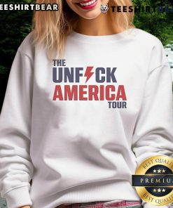 Official The Unfck America Tour Sweatshirt featuring bold graphics and a comfortable fit for fans and supporters.