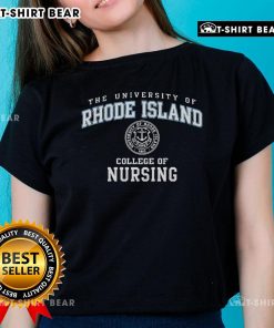 Official University of Rhode Island College of Nursing ladies tee, featuring a stylish design and vibrant school colors.