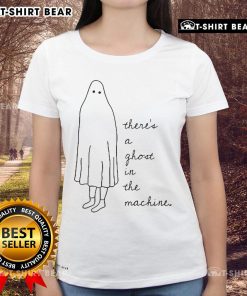 Official There's A Ghost In The Machine Ladies Tee featuring a stylish design with playful ghost graphics.