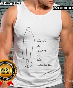 Official 'There's A Ghost In The Machine' tank top featuring a unique design, perfect for fans of quirky apparel.