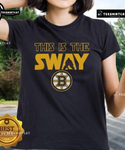 Alt Text: Official Boston Bruins logo on a stylish ladies tee, perfect for fans showcasing team spirit.