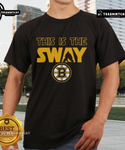 Official This Is The Sway Boston Bruins Logo T-Shirt featuring the iconic Bruins logo on a stylish black tee.