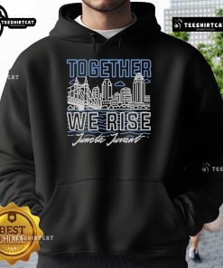 Alt Text: Official Together We Rise Juncta Juvant Ohio River Flood 2025 Disaster Relief Hoodie in black with logo front view.
