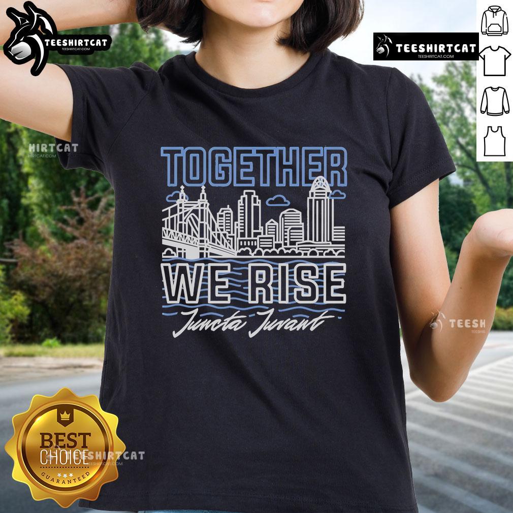 Official Together We Rise Juncta Juvant Ohio River Flood 2025 Disaster Relief Ladies-Tee Alt Text: Official Together We Rise Juncta Juvant Ohio River Flood 2025 Disaster Relief Ladies Tee in vibrant colors.