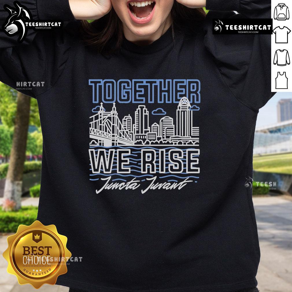 Official Together We Rise Juncta Juvant Ohio River Flood 2025 Disaster Relief Sweatshirt Alt Text: Official Together We Rise Juncta Juvant Ohio River Flood 2025 Disaster Relief Sweatshirt, supporting flood recovery efforts.