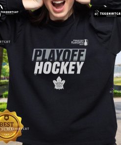 Official Toronto Maple Leafs Stanley Cup Playoffs 2025 sweatshirt featuring team logo and vibrant colors.