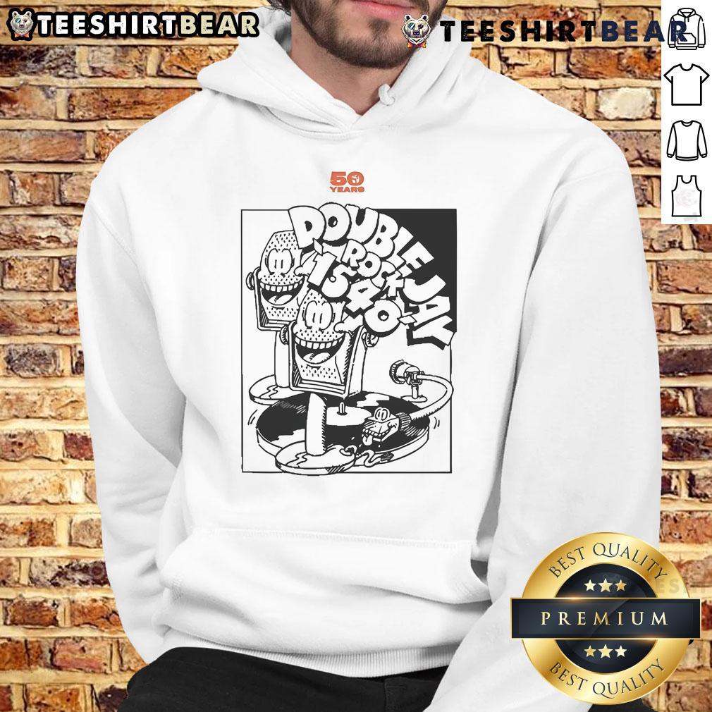 Official Triple J 50 Years Double Jay Rock 1540 Hoodie Official Triple J 50 Years Double Jay Rock 1540 Hoodie showcasing iconic design and vibrant colors for music fans.