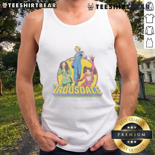 Official Trousdale Comic Book Tank Top featuring vibrant graphic design, perfect for comic book fans and casual wear.