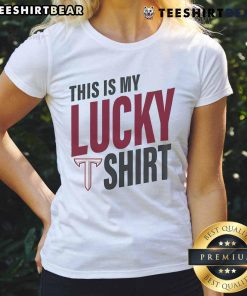 Official Troy Trojans This Is My Lucky Ladies Tee featuring vibrant team colors and logo, perfect for game day wear.