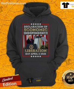 Official Trump Tariff Chart hoodie design symbolizing Declaration of Economic Independence 2025, featuring bold graphics.