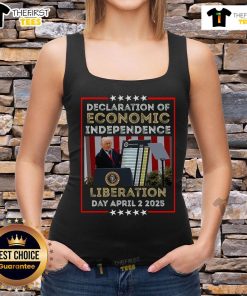 Official Trump Tariff Chart on Declaration of Economic Independence 2025 printed on a stylish tank top.
