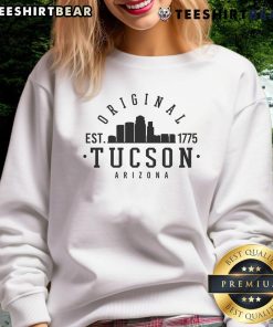 Official Tucson Arizona Est 1775 Skyline Sweatshirt featuring a vibrant city skyline design and classic fit.