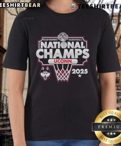 Official UConn Huskies 2025 NCAA Women's Basketball National Champions Bracket Ladies Tee design showcasing team pride.