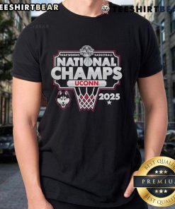 Alt Text: UConn Huskies 2025 NCAA Women's Basketball National Champions Bracket T-Shirt showcasing team pride and victory.