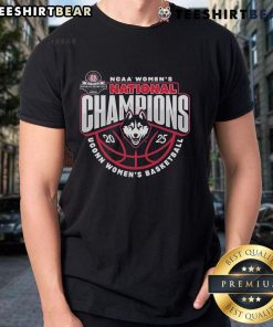 Alt Text: Official UConn Women's Basketball National Champions T-Shirt featuring team colors and logo, perfect for fans.