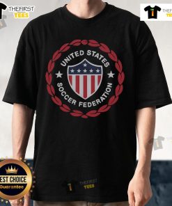 Alt Text: Official US Soccer Federation 1986 Crest T-Shirt featuring vintage logo design in red, white, and blue colors.