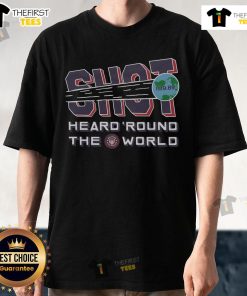 Alt Text: Official US Soccer Shot Heard 'Round The World 11.19.89 T-Shirt featuring iconic design and historical significance.