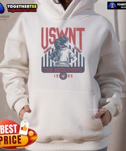 Official USWNT The Beginning 1985 Hoodie showcasing vintage soccer design and team pride for fans of women's sports.