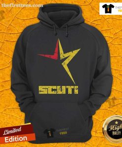 Official Uy Scuti Red Yellow Hoodie featuring a stylish design, perfect for casual wear and showcasing vibrant colors.
