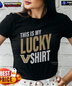 Alt Text: Official Vanderbilt Commodores This Is My Lucky ladies tee in black, featuring team logo and stylish design for fans.