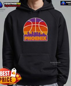Official Vintage Phoenix Basketball Skyline Logo Hoodie featuring a stylish design for fans and collectors.