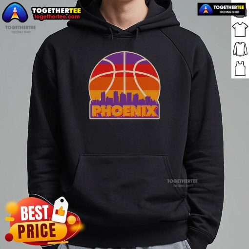Official Vintage Phoenix Basketball Skyline Logo Hoodie featuring a stylish design for fans and collectors.