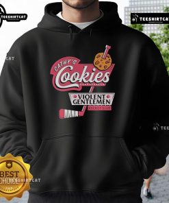 Official Violent Gentlemen Cathy's Cookies Hockey Club Hoodie in black, featuring logo and stylish design, perfect for fans.