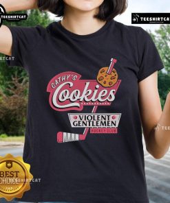 Official Violent Gentlemen Cathy's Cookies Hockey Club Ladies Tee in black, featuring a stylish logo and comfortable fit.