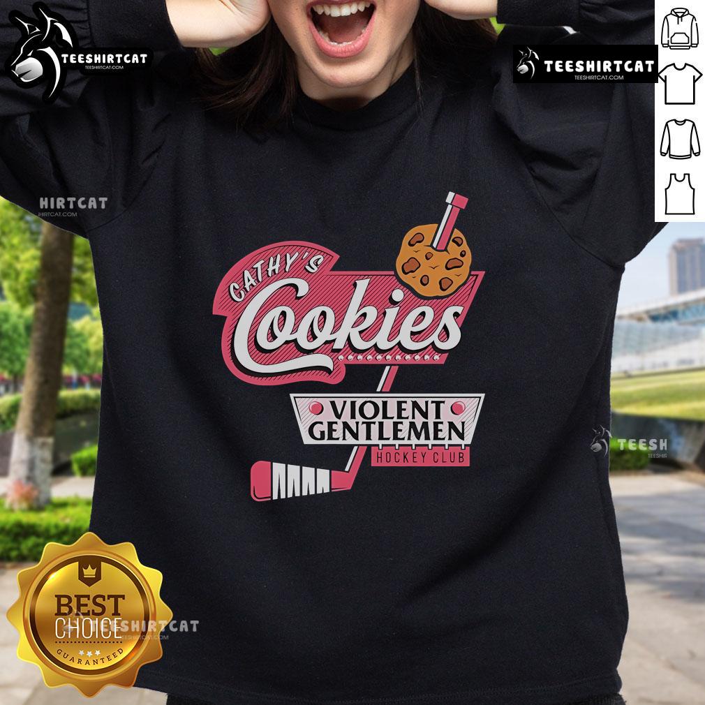 Official Violent Gentlemen Cathy'S Cookies Hockey Club Sweatshirt Official Violent Gentlemen Cathy's Cookies Hockey Club sweatshirt in black, featuring logo and stylish design.