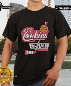 Official Violent Gentlemen Cathy's Cookies Hockey Club T-Shirt featuring a stylish design for hockey fans and players.