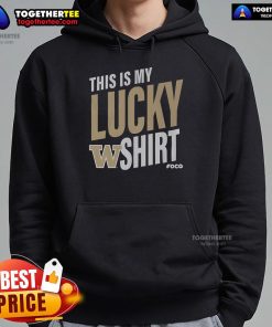 Alt Text: Official Washington Huskies This Is My Lucky Hoodie featuring the team's logo and colors, perfect for fans.