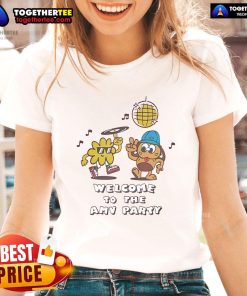 Official Welcome to the AMV Party Ladies Tee featuring vibrant graphics and a stylish fit for anime music video fans.