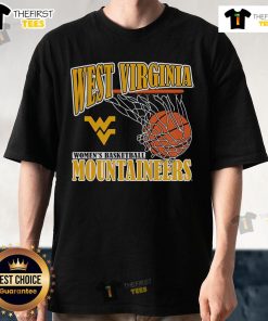 Official West Virginia Mountaineers 2025 W Basketball Net T-Shirt featuring team logo and vibrant colors for fans.