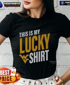 Official West Virginia Mountaineers ladies tee, perfect for fans showcasing team spirit and luck on game day.