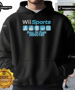 Official Wii Sports Hall of Fame Inductee Hoodie featuring vibrant graphics and a comfortable design for gaming fans.