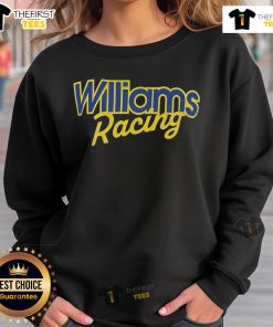 Official Williams Racing F1 pitlane sweatshirt featuring the team logo, perfect for motorsport fans and racing enthusiasts.