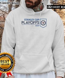 Alt Text: Official Winnipeg Jets 2025 Stanley Cup Playoffs logo hoodie featuring team colors and emblem, perfect for fans.