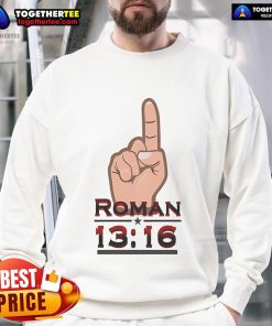 Official WrestleMania Roman 13-16 Sweatshirt featuring bold graphics and a stylish design for wrestling fans.
